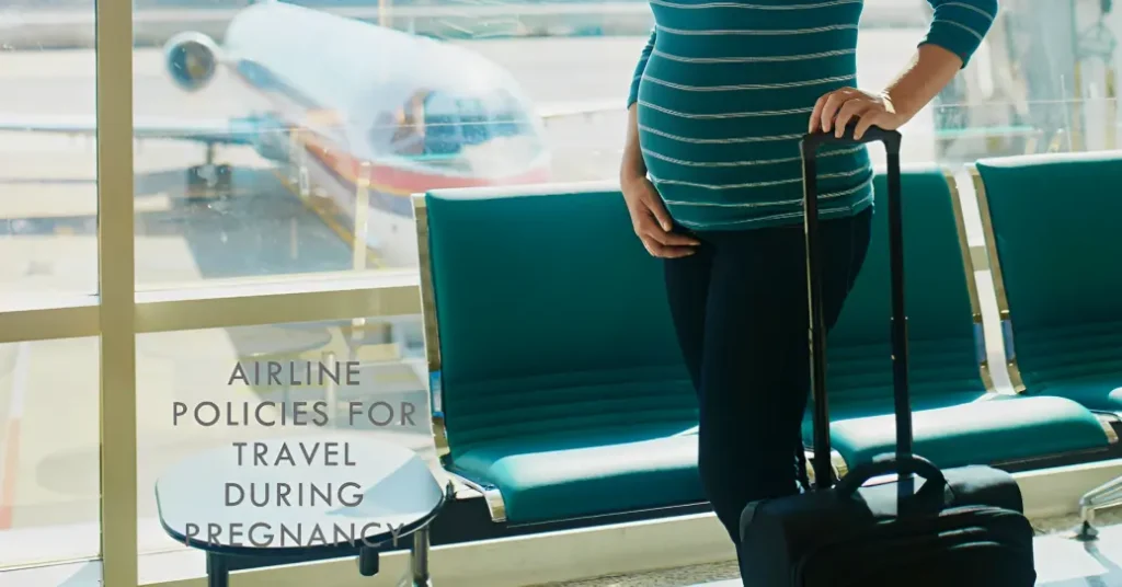 A pregnant woman with a luggage at the waiting area in the airport- Stop Flying During Pregnancy?