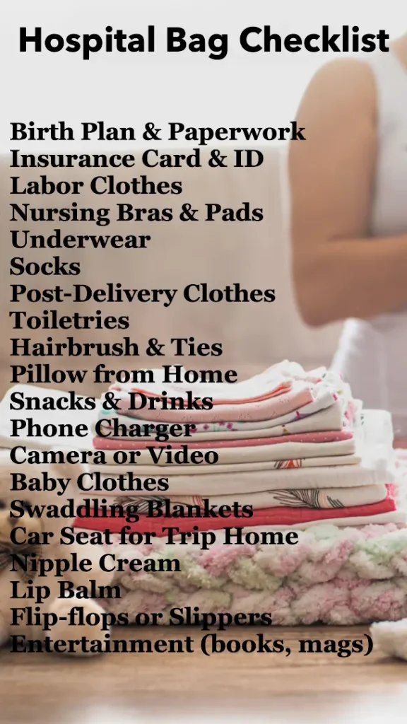 hospital bag checklist printable