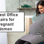 a pregnant woman sitting in a chair