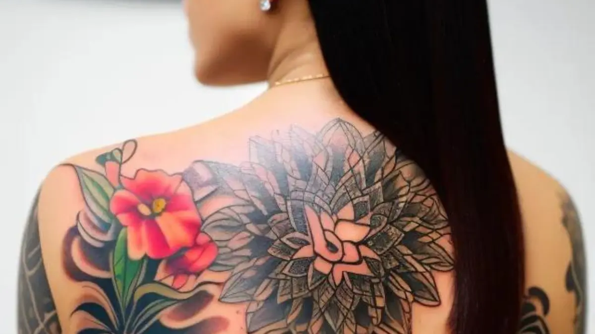 A pregnant woman with tattoo on her back - Can You Get A Tattoo While Pregnant?