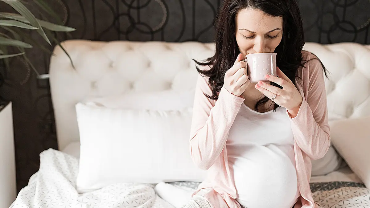 A pregnant woman drinking a tea - Pregnancy Safe Tea