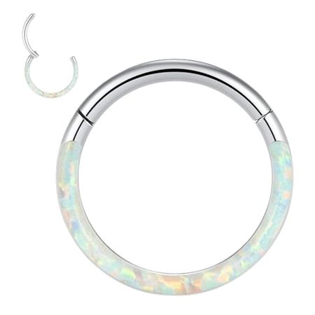 PEAKLINK 16G 18G 316L Stainless Steel CZOPAL Septum Piercing PEAKLINK 16G 18G 316L Stainless Steel CZ/OPAL Septum Piercing