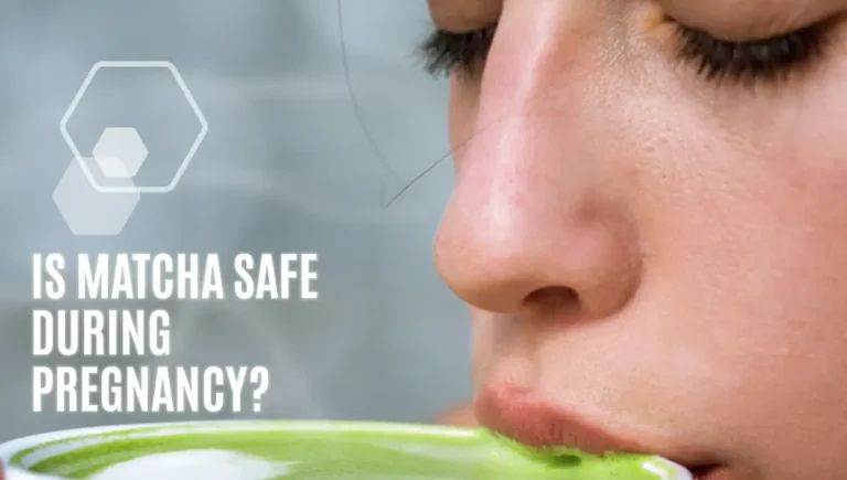 pregnant woman drinking matcha tea