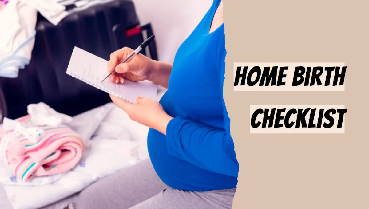 Pregnant woman doing the checklist for home birth