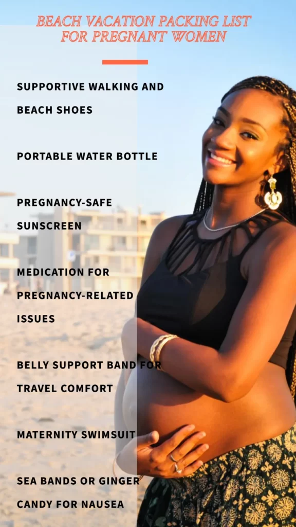 beach vacation packing list for pregnant women