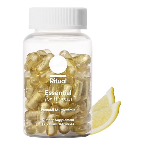 Ritual Essential for Women Prenatal Multivitamin: Folate & Choline for Neural Tube Support, Omega-3 DHA for Fetal Brain Development, Iron, Calcium-Helper D3 & K2, Non-GMO, Vegan, Citrus, 30 Days