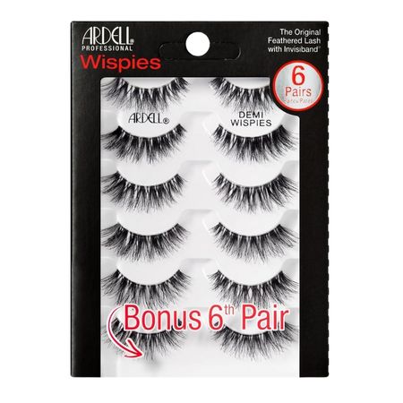 Ardell False Eyelashes Demi Wispies Black, 1 pack (6 pairs per pack)