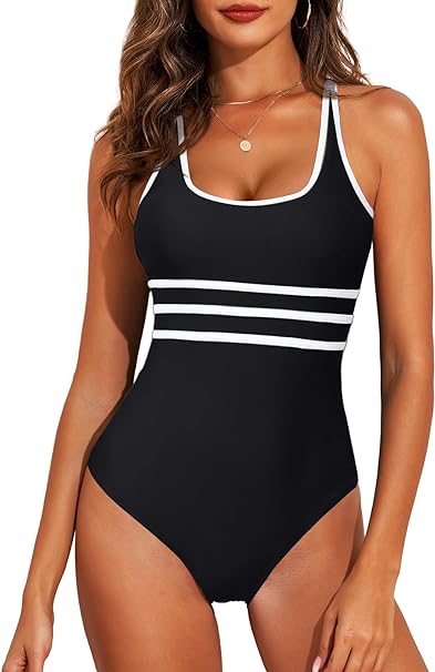40. A Color-Block One-Piece With Sporty Swagger