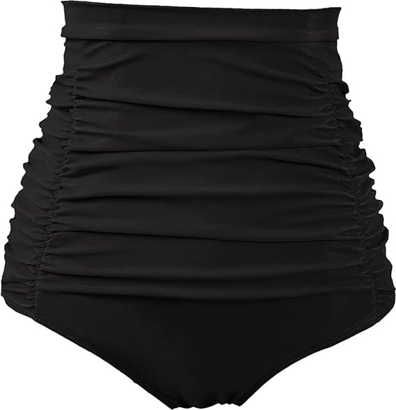 21. These Ruched Bikini Bottoms With A Vintage-Fab High Waist