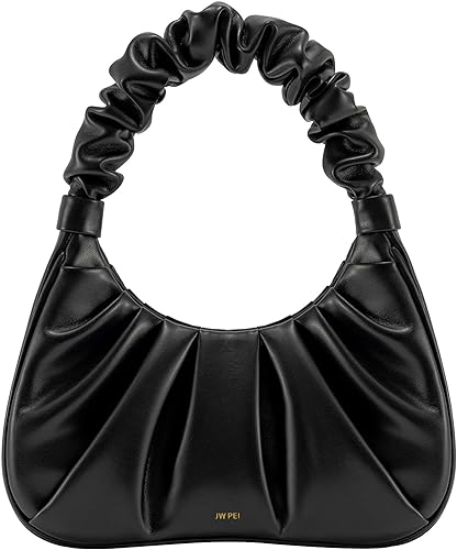JW PEI Womens Gabbi Ruched Hobo Handbag Black