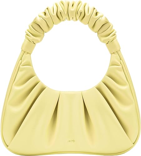 JW PEI Womens Gabbi Ruched Hobo Handbag Light Yellow