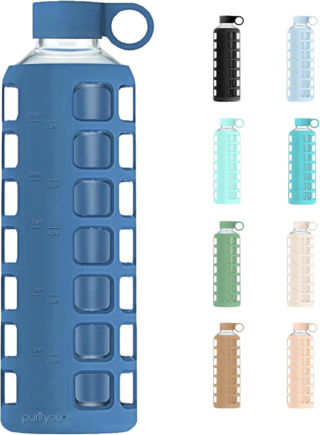 35 Pregnancy Must Haves in 2026: What You Actually Need (Tested & Mom-Approved) 17 purifyou Borosilicate Glass Water Bottle with Time & Volume Markers