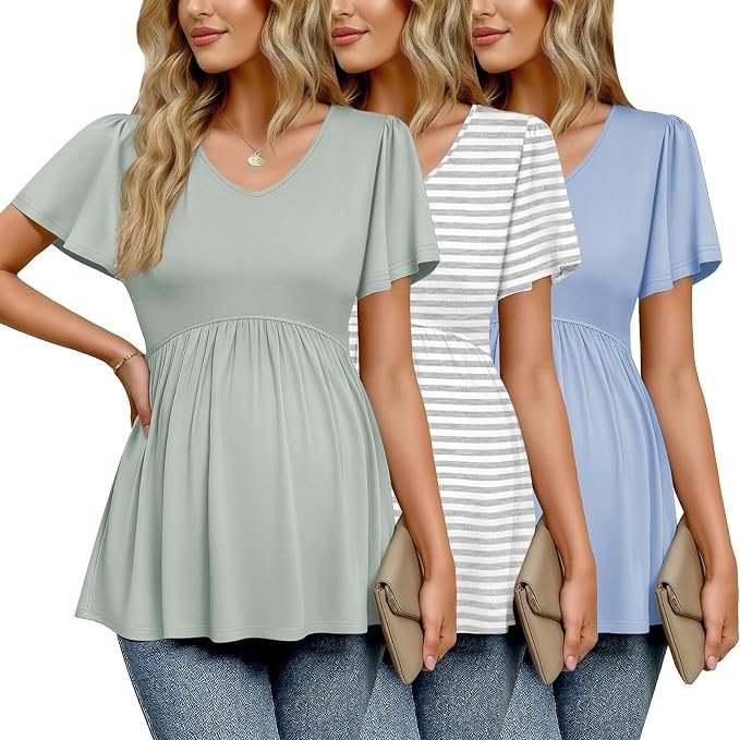 19 Best Amazon Pregnancy Deals Right Now (2026): Sorted by Trimester 16 Ekouaer Maternity Shirts 3-Pack